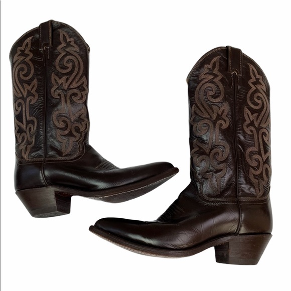 JUSTIN Mens Gabriel Cowboy Western Leather Boots Size 6.5 - Picture 7 of 15